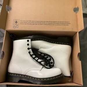 Dr. Martens White Boots with Black Laces